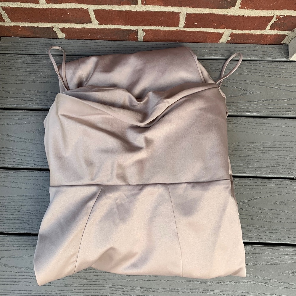 House of CB Violette Satin Fishtail Dress